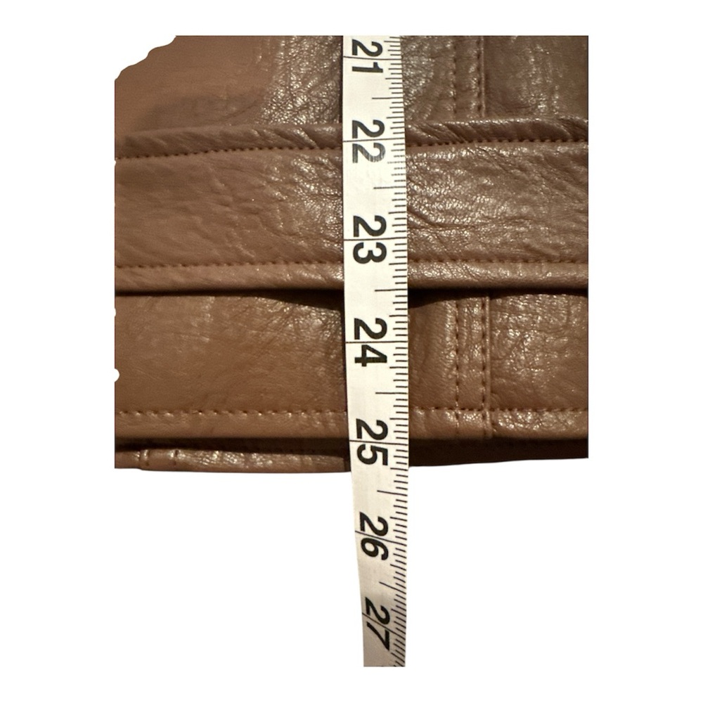 Old Navy Espresso Faux Leather Belted Biker Jacket XL - Picture 9 of 13